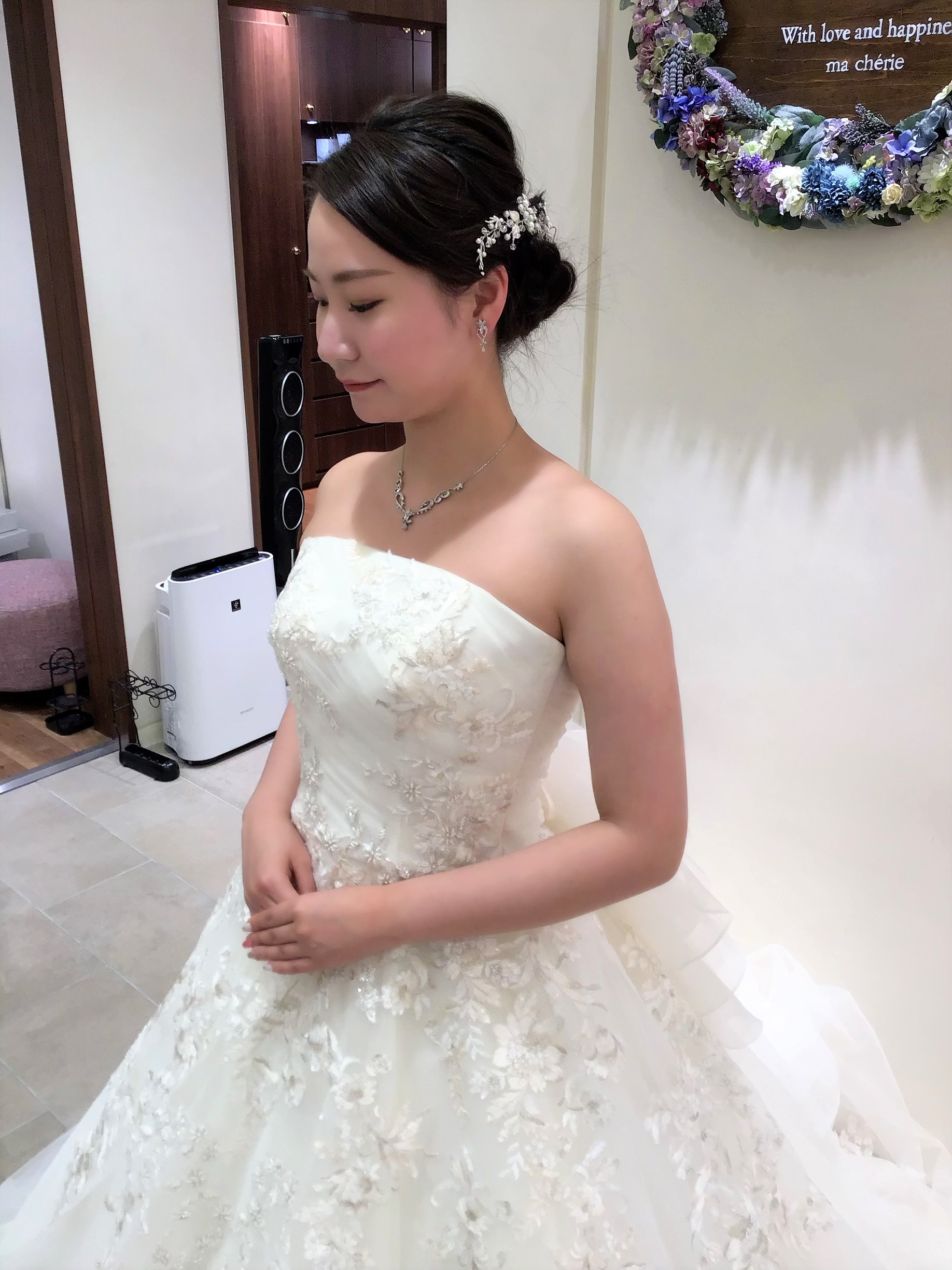 ハイクラスクリーニング済み Cherieグローブ付き ウエディングドレス